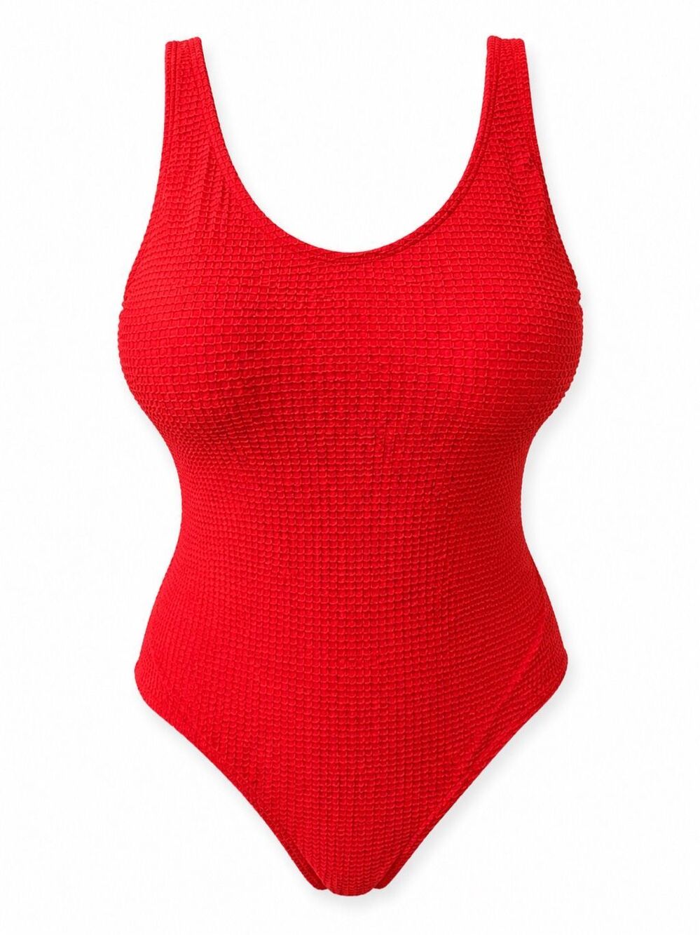 Aquamore Red Textured One Piece Swimsuit 26W